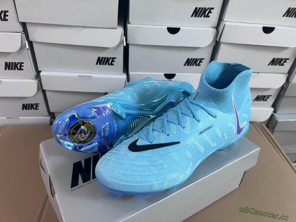 Men's Nike Phantom Luna Elite FG Firm Ground High-Tops Football Boots - Blue/Purple/White