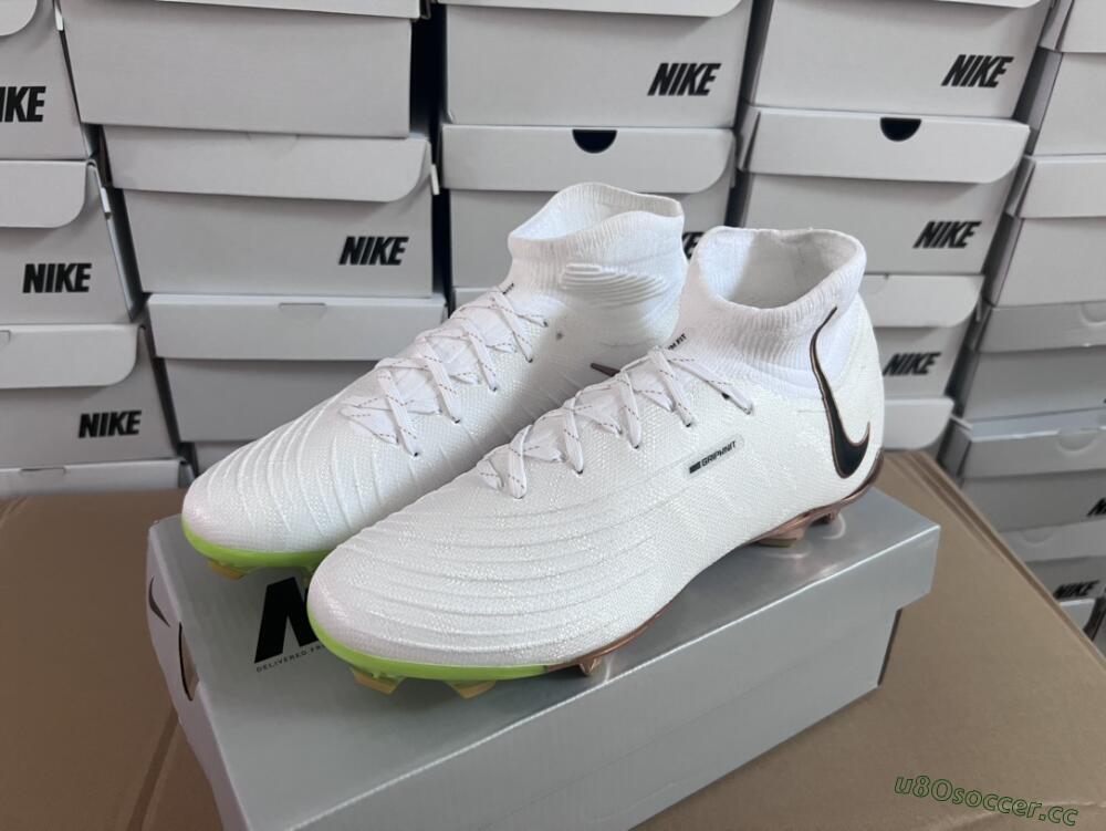 Men's Nike Phantom Luna Elite NU FG Firm Ground High-Tops Football Boots - White/Gold/Black