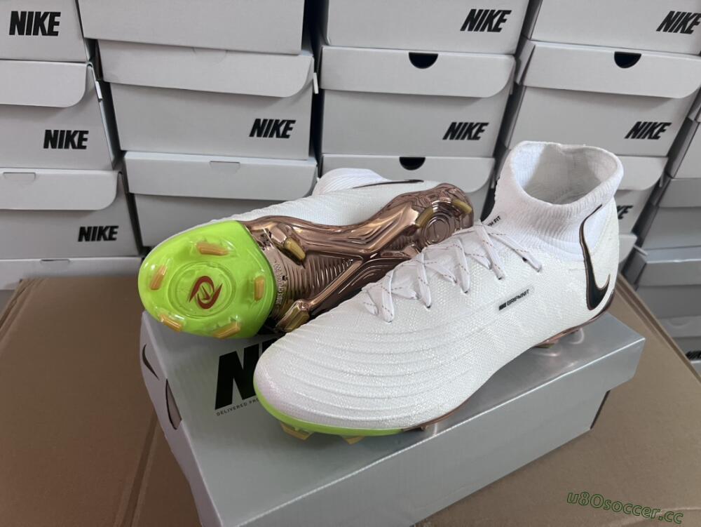 Men's Nike Phantom Luna Elite NU FG Firm Ground High-Tops Football Boots - White/Gold/Black