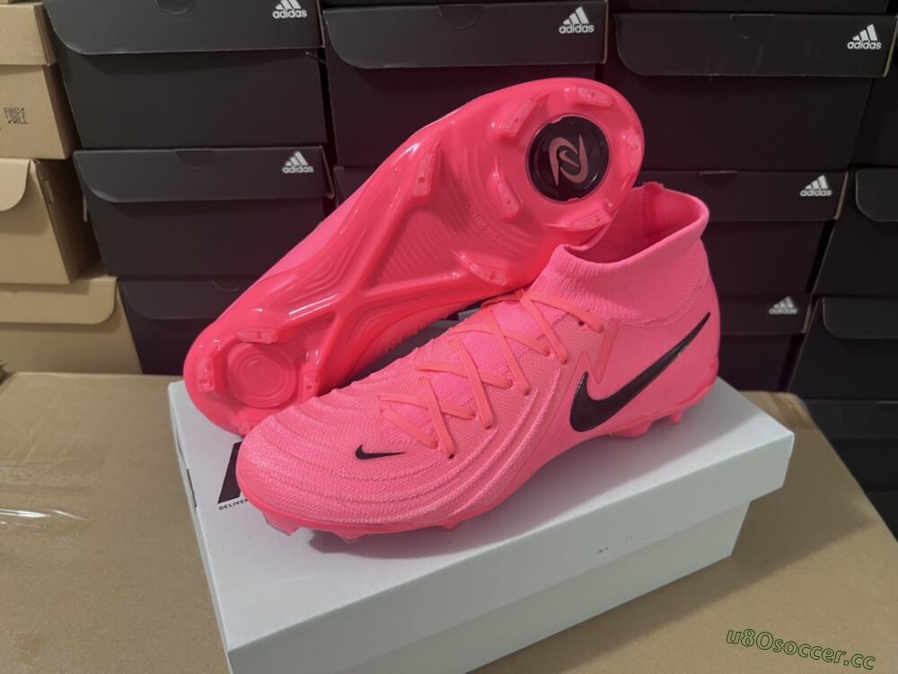 Unisex Nike Phantom Luna 2 Elite LV8 FG Firm Ground High-Tops Football Boots - Red/Black/Pink