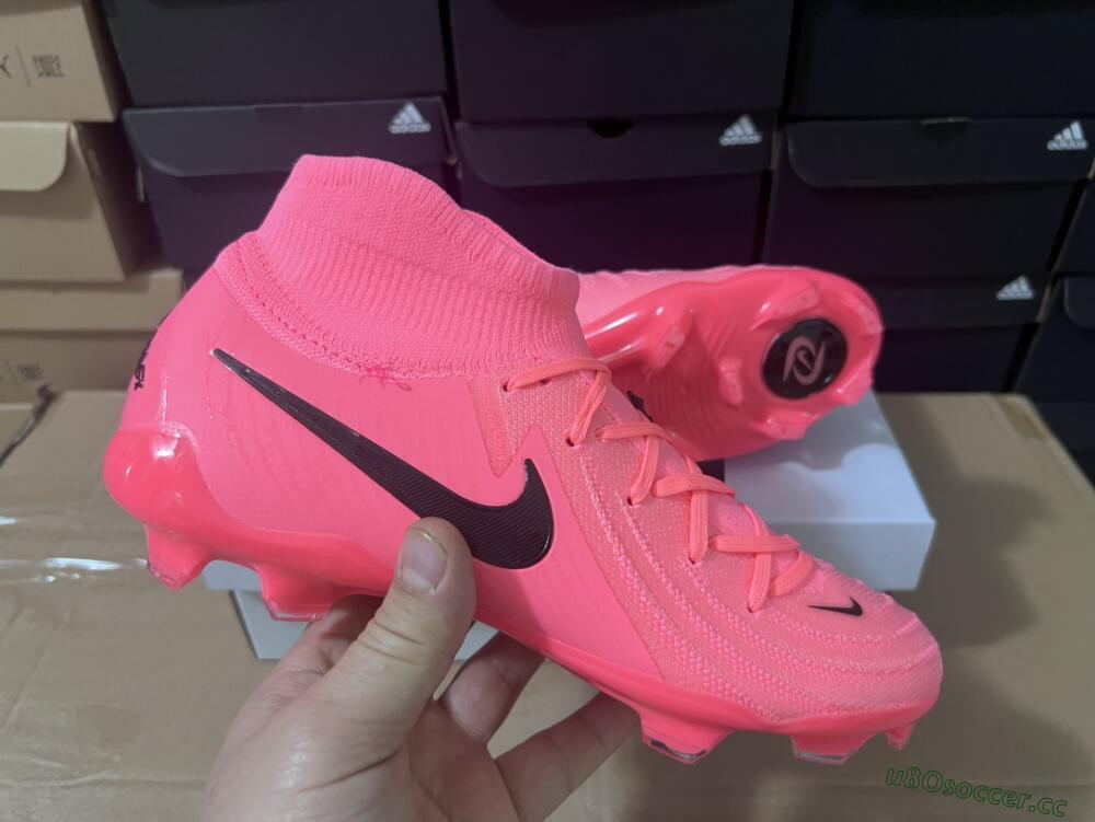 Unisex Nike Phantom Luna 2 Elite LV8 FG Firm Ground High-Tops Football Boots - Red/Black/Pink