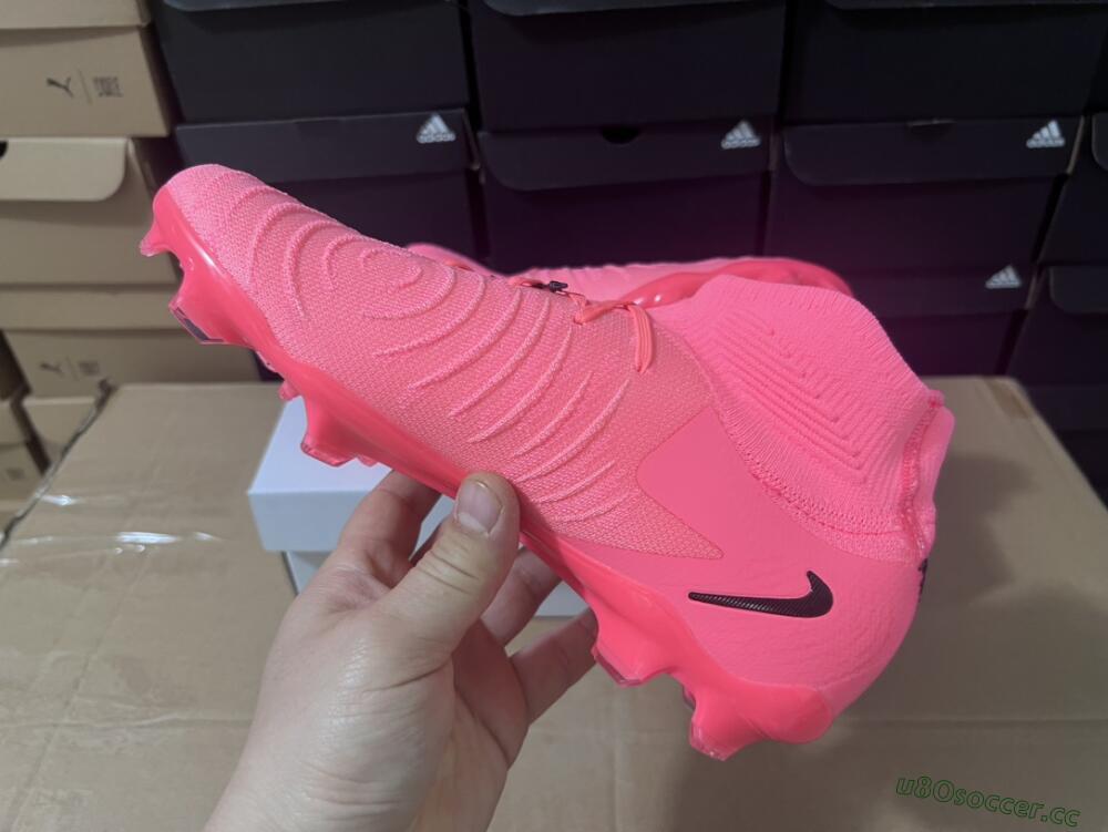 Unisex Nike Phantom Luna 2 Elite LV8 FG Firm Ground High-Tops Football Boots - Red/Black/Pink