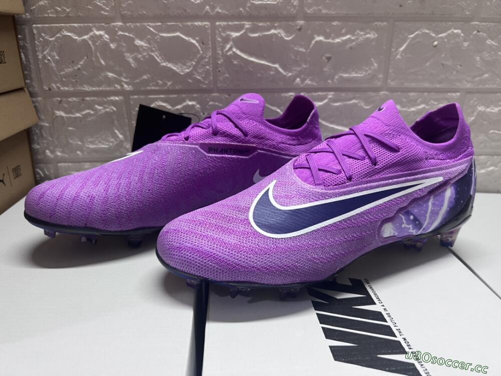 Men's Nike Phantom GX Elite FG Firm Ground Low-Tops Football Boots - Purple/Black/White/Gold
