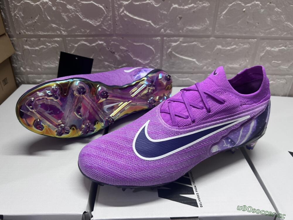 Men's Nike Phantom GX Elite FG Firm Ground Low-Tops Football Boots - Purple/Black/White/Gold
