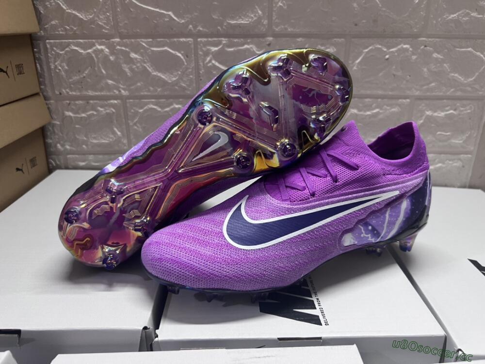 Men's Nike Phantom GX Elite FG Firm Ground Low-Tops Football Boots - Purple/Black/White/Gold