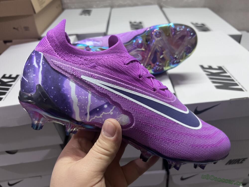 Men's Nike Phantom GX Elite FG Firm Ground Low-Tops Football Boots - Purple/Black/White/Gold