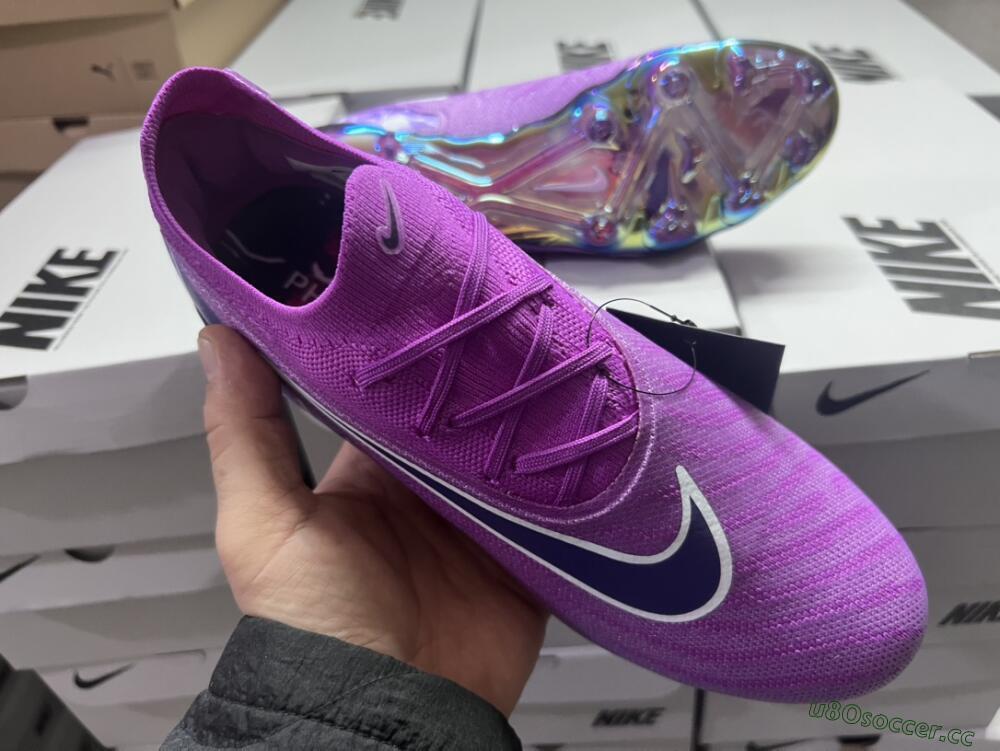 Men's Nike Phantom GX Elite FG Firm Ground Low-Tops Football Boots - Purple/Black/White/Gold