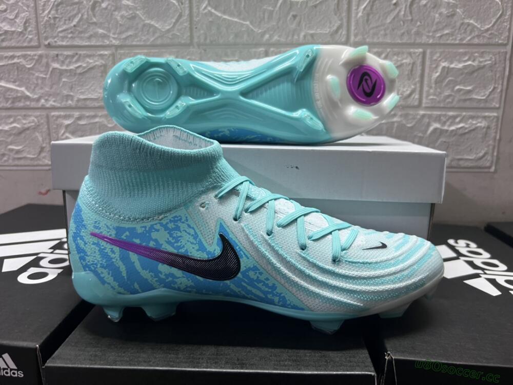 Unisex Nike Phantom Luna 2 Elite LV8 FG Firm Ground High-Tops Football Boots - Jade/Black/Purple