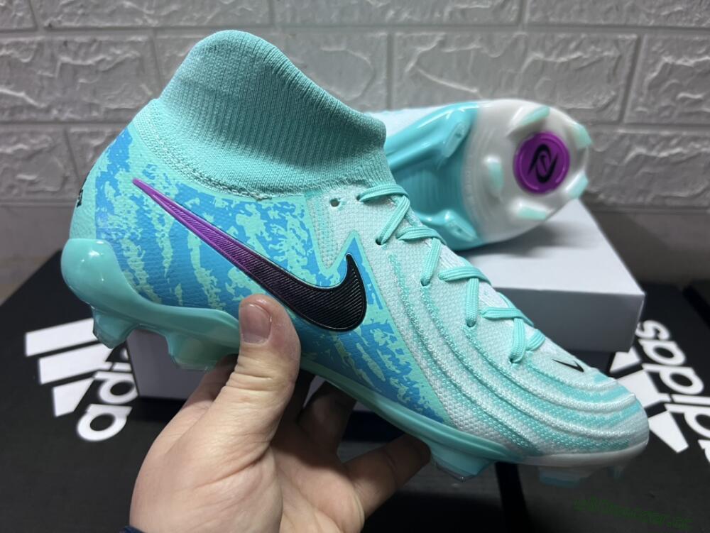 Unisex Nike Phantom Luna 2 Elite LV8 FG Firm Ground High-Tops Football Boots - Jade/Black/Purple
