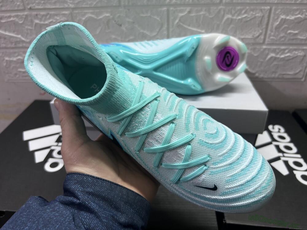 Unisex Nike Phantom Luna 2 Elite LV8 FG Firm Ground High-Tops Football Boots - Jade/Black/Purple