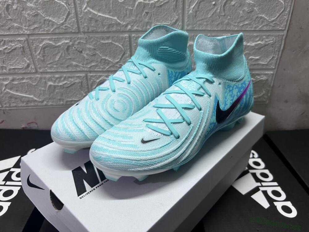 Unisex Nike Phantom Luna 2 Elite LV8 FG Firm Ground High-Tops Football Boots - Jade/Black/Purple