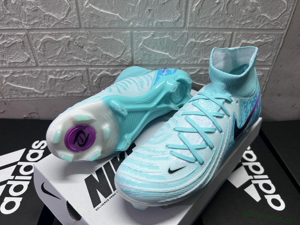 Unisex Nike Phantom Luna 2 Elite LV8 FG Firm Ground High-Tops Football Boots - Jade/Black/Purple