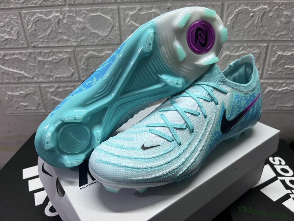 Unisex Nike Phantom Luna 2 Elite LV8 FG Firm Ground Low-Tops Football Boots - Jade/Black/Purple