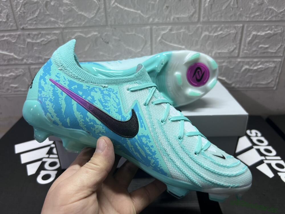 Unisex Nike Phantom Luna 2 Elite LV8 FG Firm Ground Low-Tops Football Boots - Jade/Black/Purple