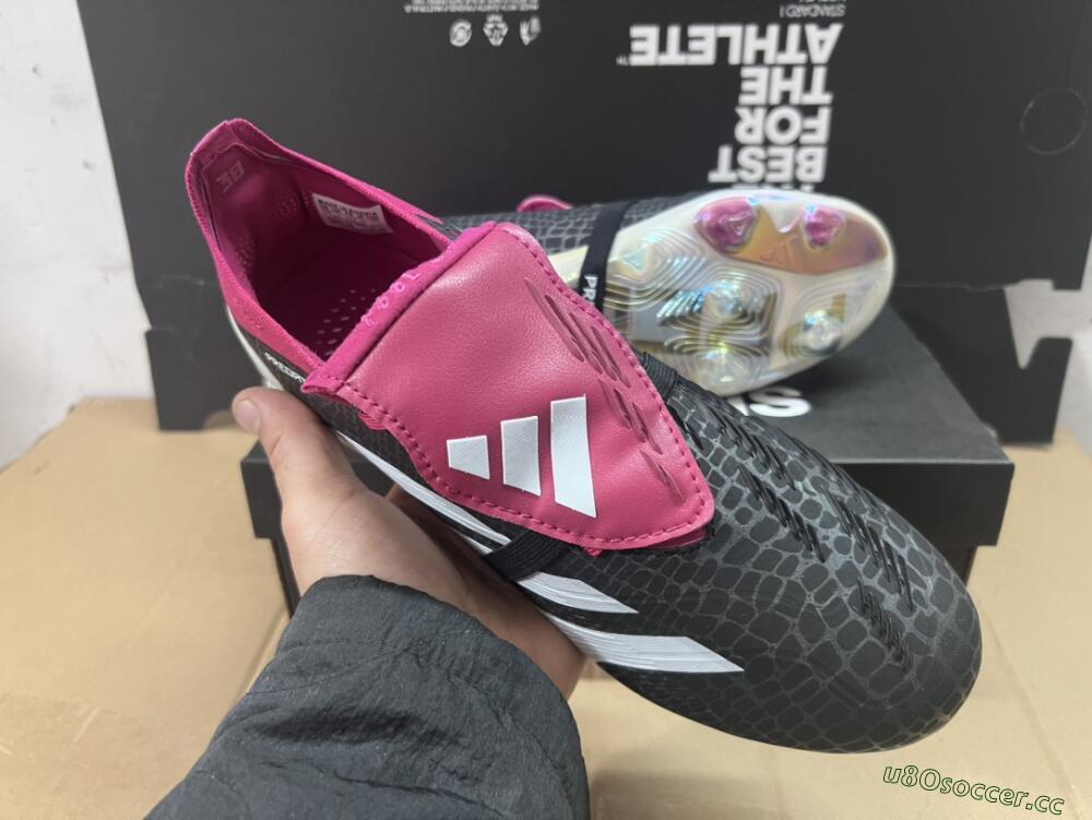 Men's Adidas Predator Accuracy+ FG Firm Ground Low-Tops Football Boots - Black/White/Purple