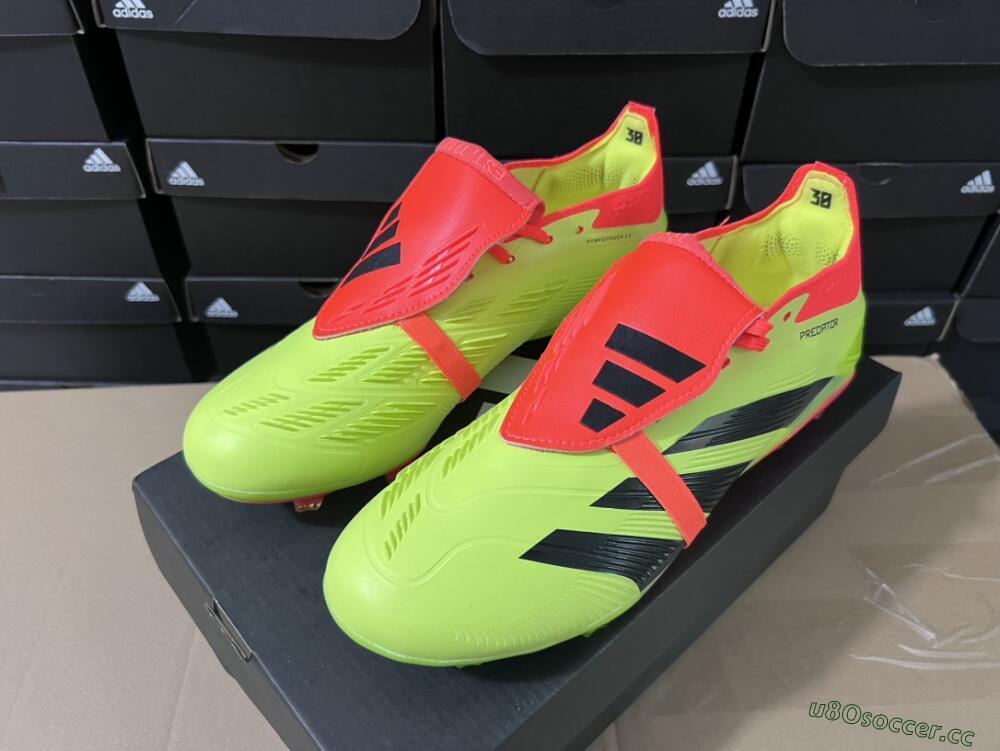 Men's Adidas Predator Elite Foldover Tongue FG Firm Ground Low-Tops Football Boots - Yellow/Black/Red