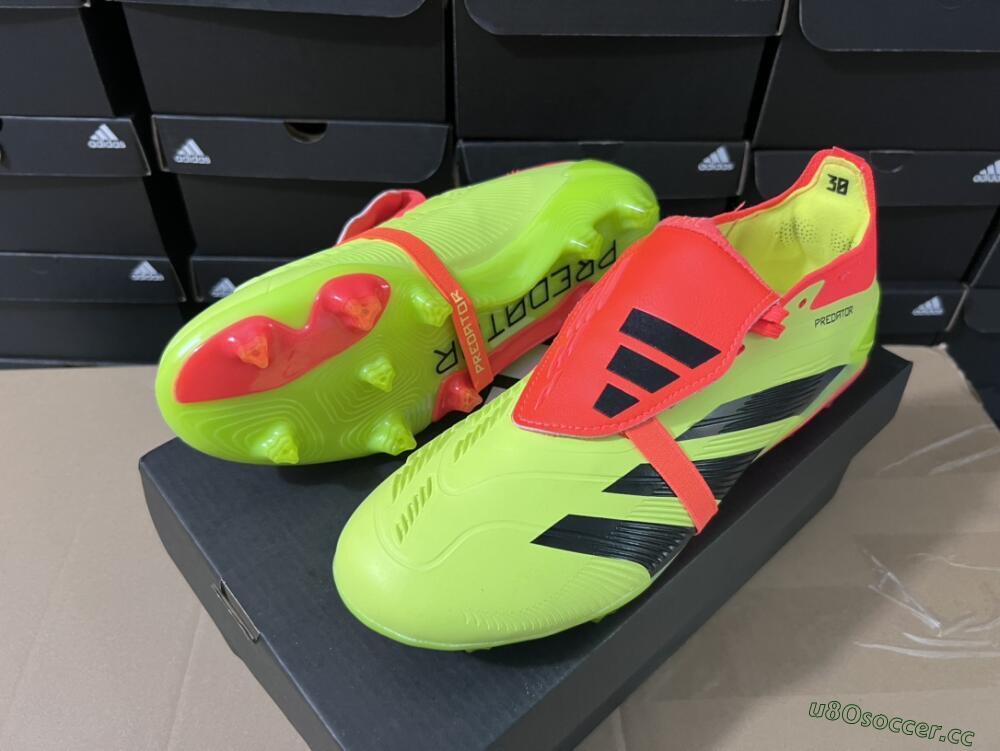 Men's Adidas Predator Elite Foldover Tongue FG Firm Ground Low-Tops Football Boots - Yellow/Black/Red