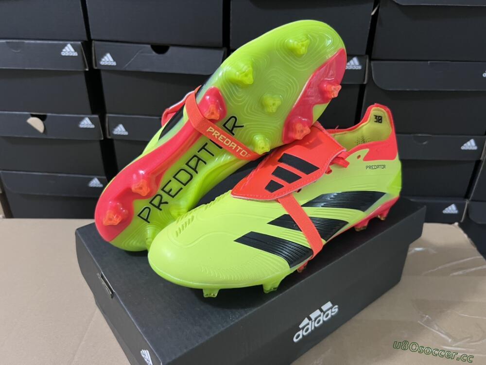 Men's Adidas Predator Elite Foldover Tongue FG Firm Ground Low-Tops Football Boots - Yellow/Black/Red