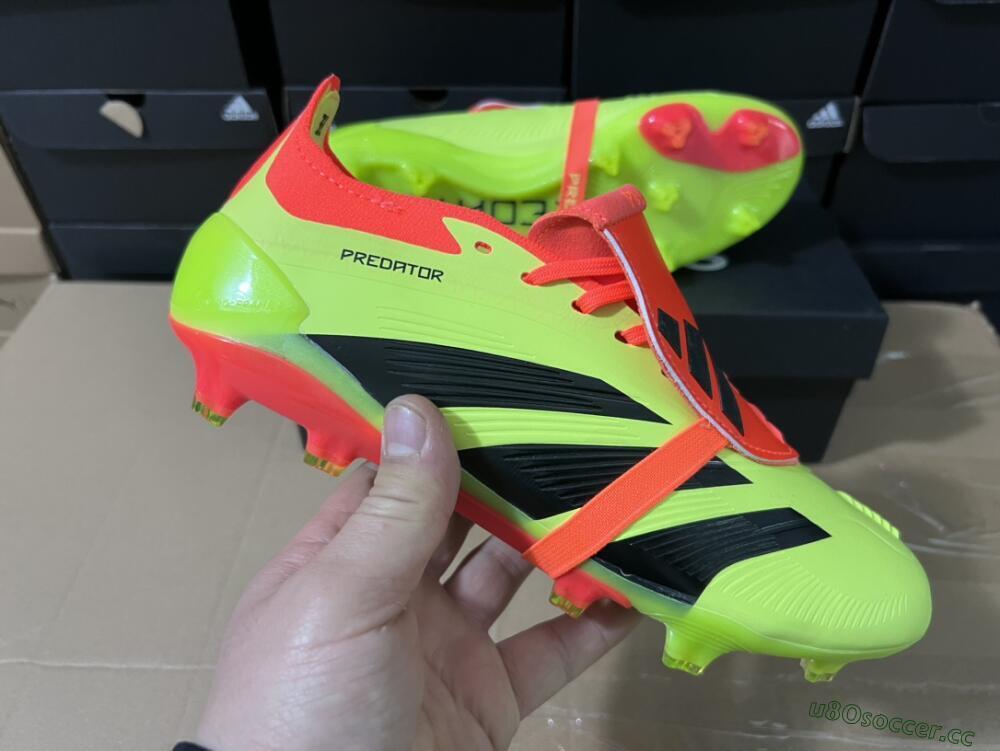Men's Adidas Predator Elite Foldover Tongue FG Firm Ground Low-Tops Football Boots - Yellow/Black/Red