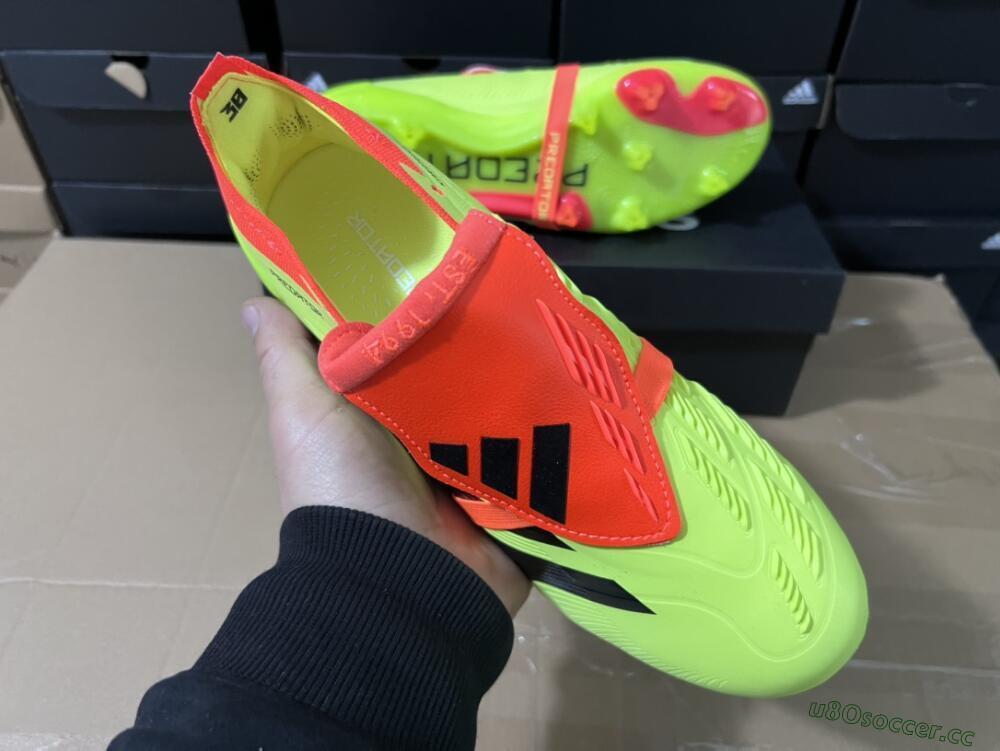 Men's Adidas Predator Elite Foldover Tongue FG Firm Ground Low-Tops Football Boots - Yellow/Black/Red