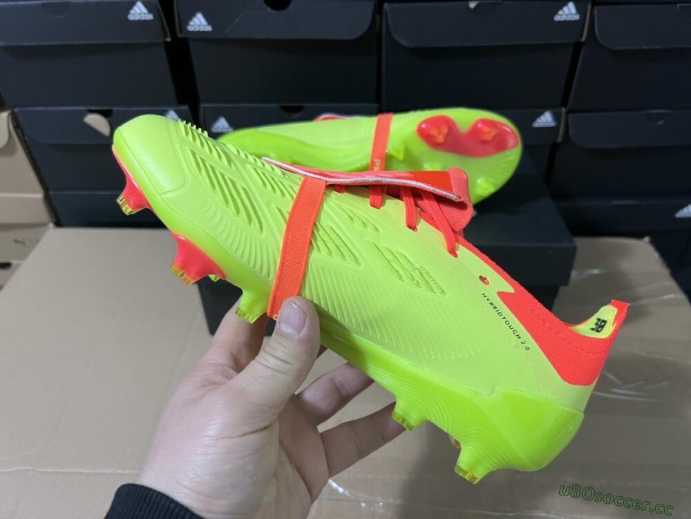 Men's Adidas Predator Elite Foldover Tongue FG Firm Ground Low-Tops Football Boots - Yellow/Black/Red