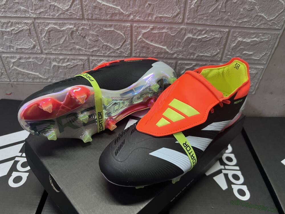 Men's Adidas Predator Elite Foldover Tongue FG Firm Ground Low-Tops Football Boots - White/Black/Red