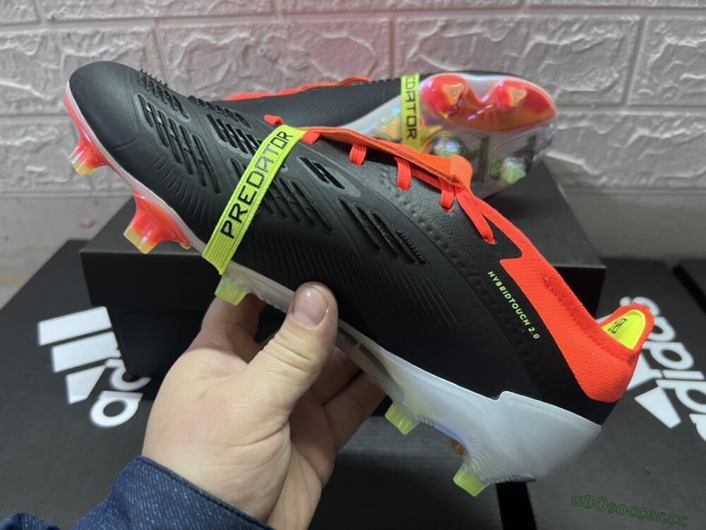 Men's Adidas Predator Elite Foldover Tongue FG Firm Ground Low-Tops Football Boots - White/Black/Red