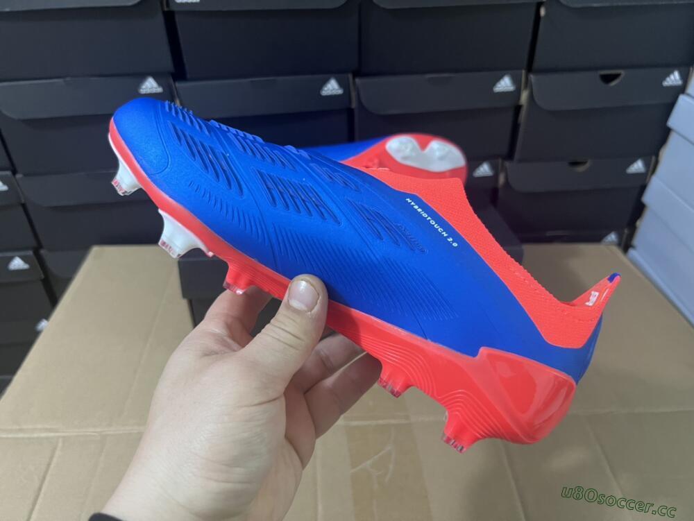 Men's Adidas Predator Elite Laceless FG Firm Ground Low-Tops Football Boots - Blue/White/Red