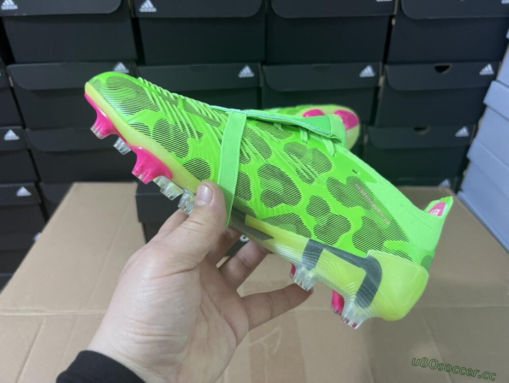 Men's Adidas Predator Elite Foldover Tongue FG Firm Ground Low-Tops Football Boots - Green/Pink/Purple/Yellow