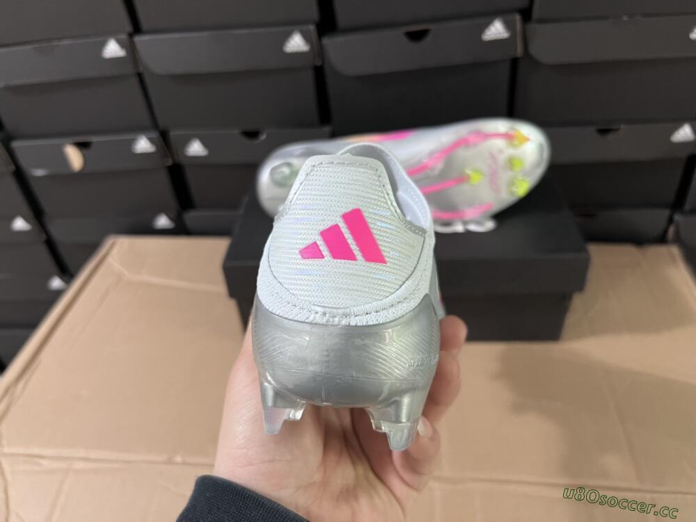 Unisex Adidas F50 Adizero FG Firm Ground Low-Tops Football Boots - Silver/Yellow/Pink