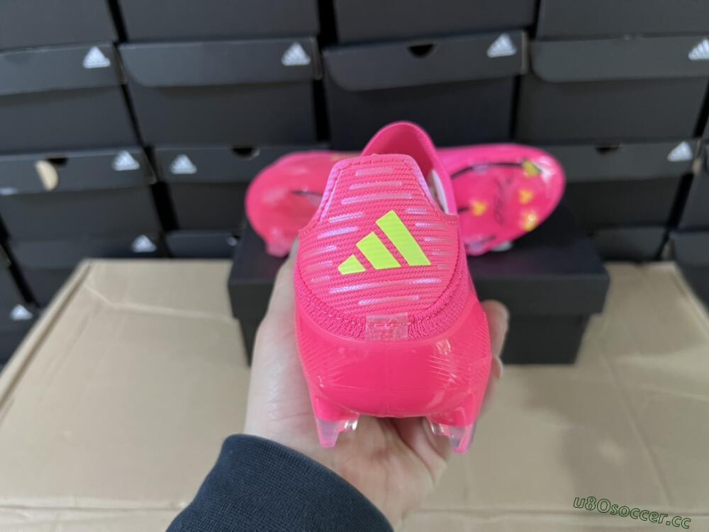 Unisex Adidas F50 Adizero FG Firm Ground Low-Tops Football Boots - Pink/Yellow/Black