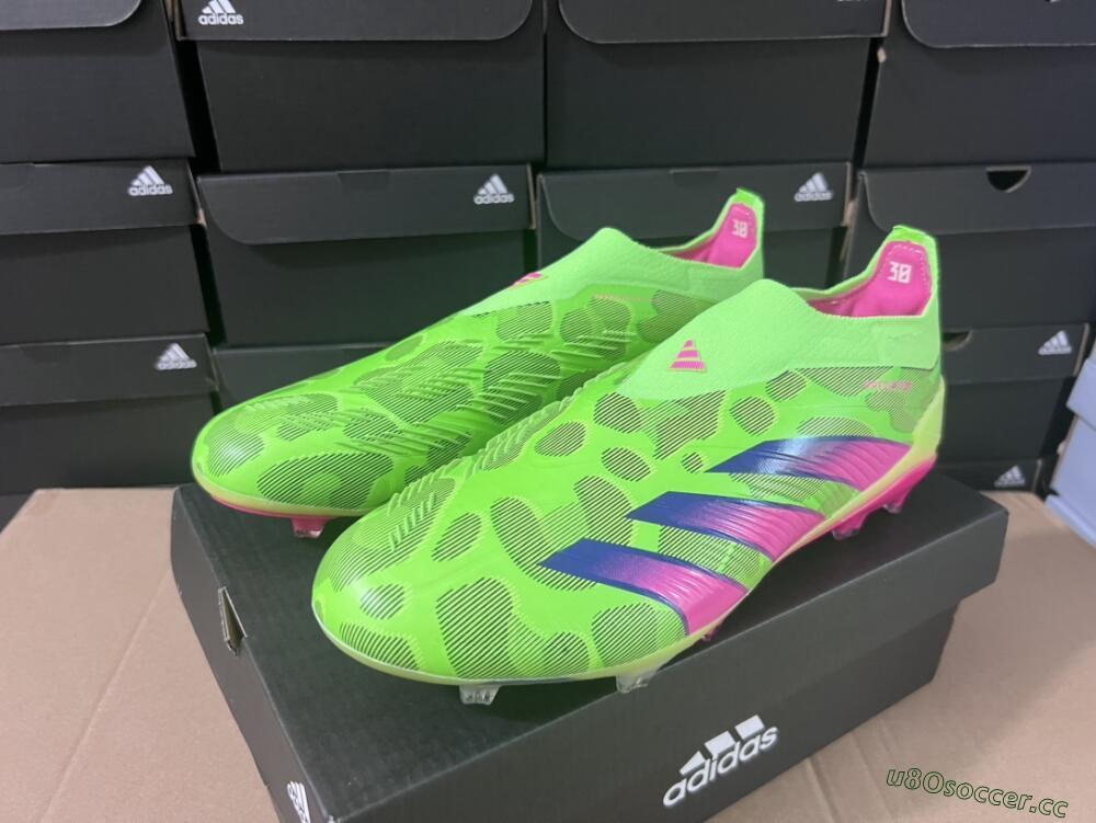 Men's Adidas Predator Accuracy+ FG Firm Ground Low-Tops Football Boots - Green/Purple/Yellow