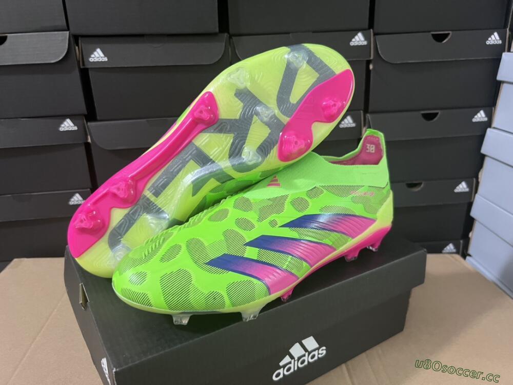 Men's Adidas Predator Accuracy+ FG Firm Ground Low-Tops Football Boots - Green/Purple/Yellow