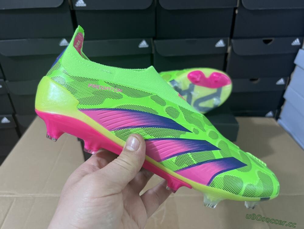 Men's Adidas Predator Accuracy+ FG Firm Ground Low-Tops Football Boots - Green/Purple/Yellow