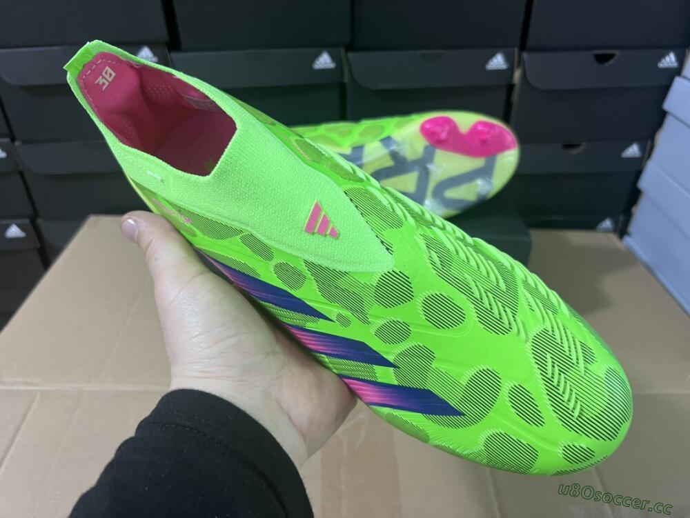 Men's Adidas Predator Accuracy+ FG Firm Ground Low-Tops Football Boots - Green/Purple/Yellow