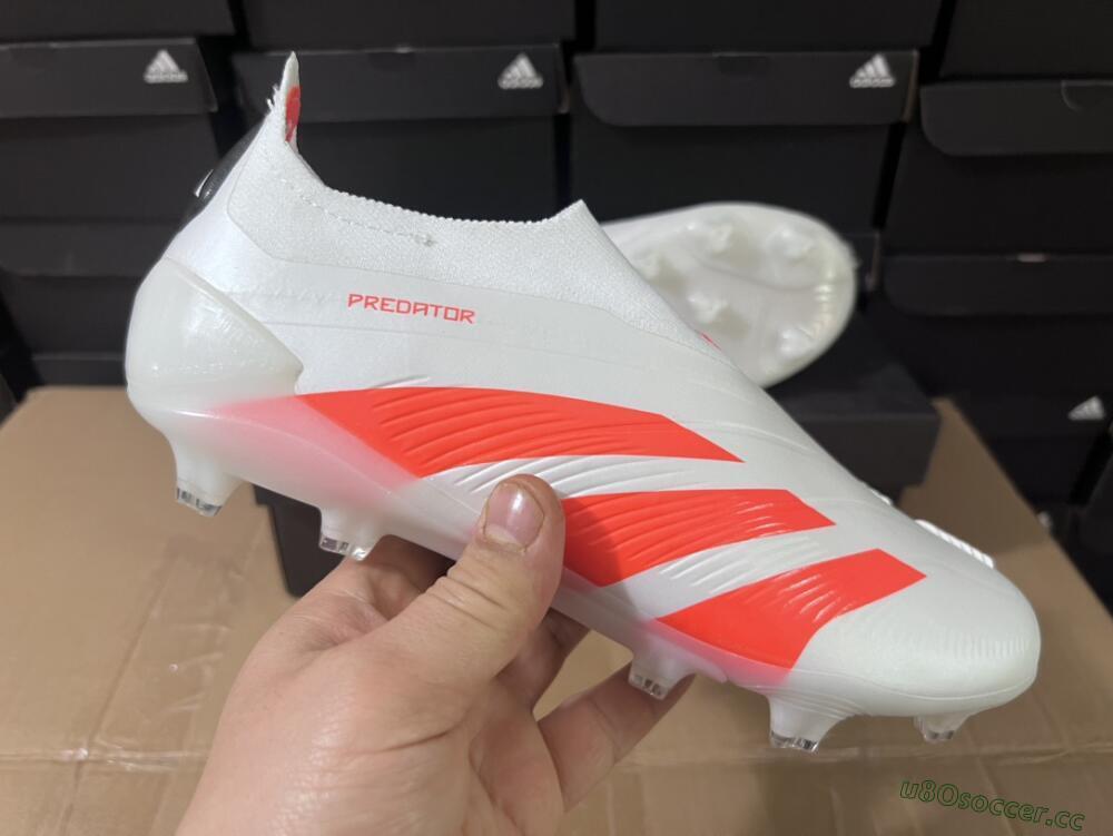 Unisex Adidas Predator Accuracy+ FG Firm Ground Low-Tops Football Boots - Beige/White/Red