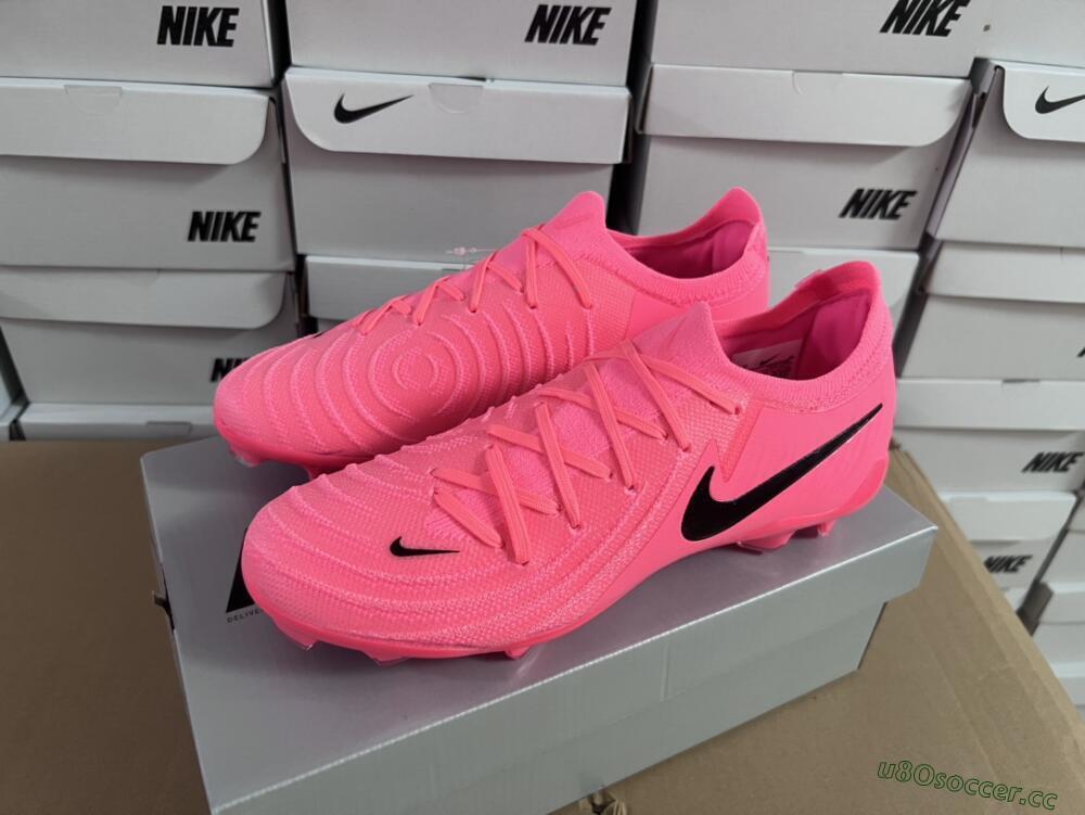 Unisex Nike Phantom Luna 2 Elite LV8 FG Firm Ground Low-Tops Football Boots - Red/Black/Pink