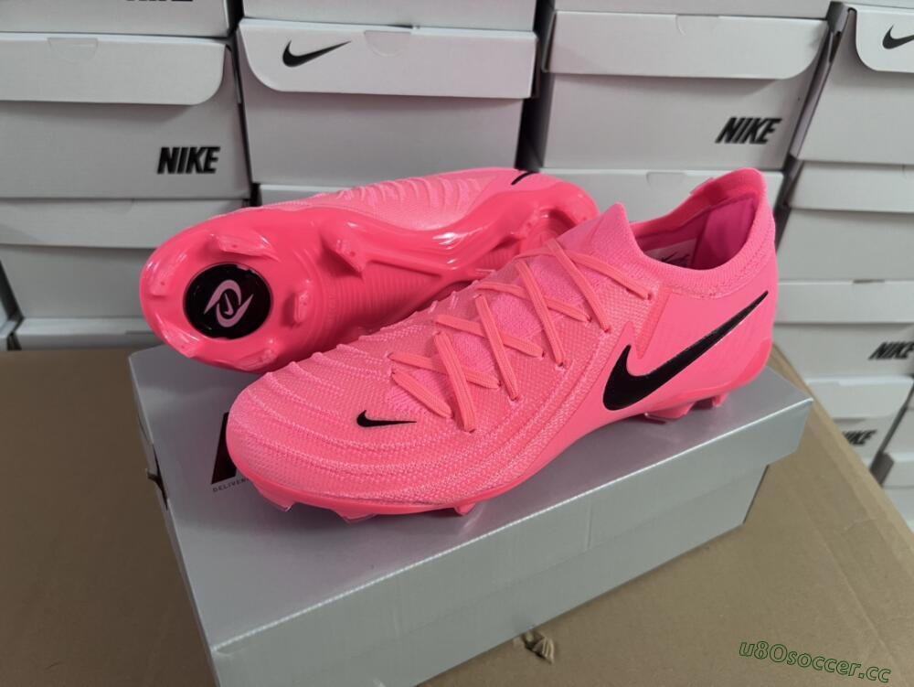 Unisex Nike Phantom Luna 2 Elite LV8 FG Firm Ground Low-Tops Football Boots - Red/Black/Pink