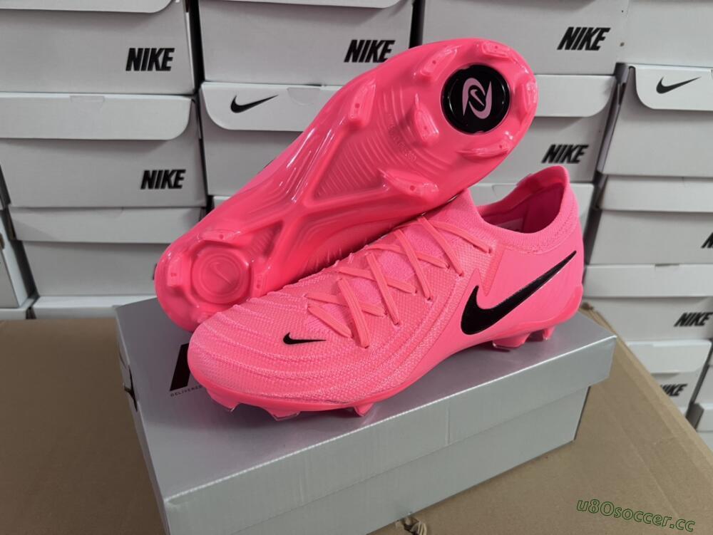 Unisex Nike Phantom Luna 2 Elite LV8 FG Firm Ground Low-Tops Football Boots - Red/Black/Pink