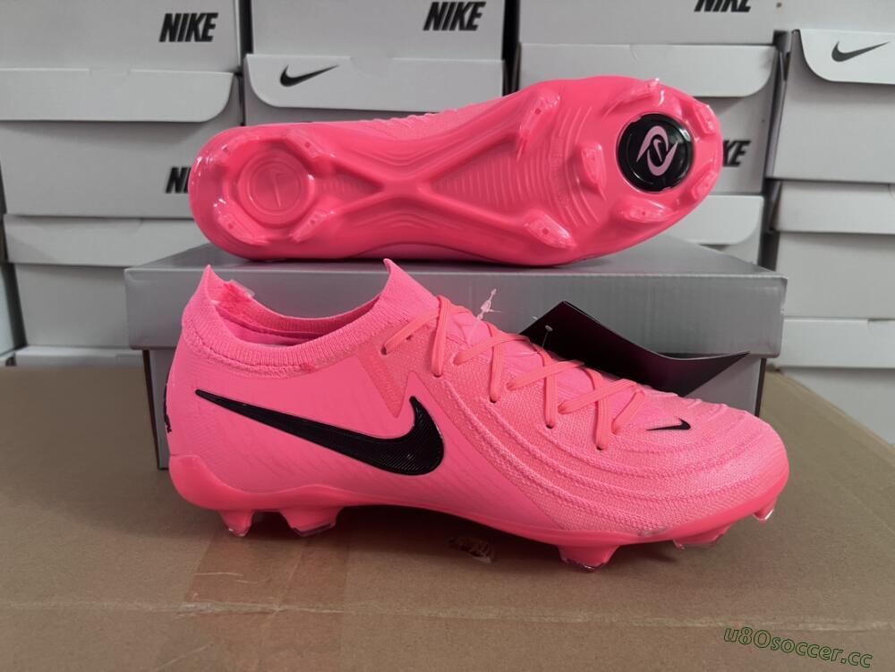 Unisex Nike Phantom Luna 2 Elite LV8 FG Firm Ground Low-Tops Football Boots - Red/Black/Pink