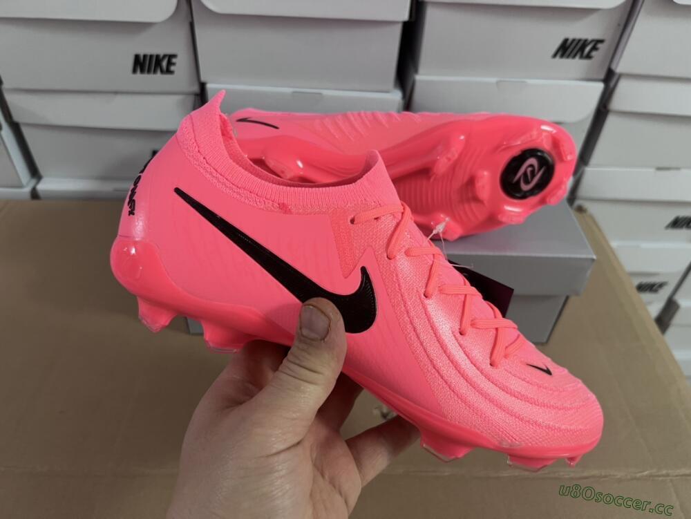 Unisex Nike Phantom Luna 2 Elite LV8 FG Firm Ground Low-Tops Football Boots - Red/Black/Pink