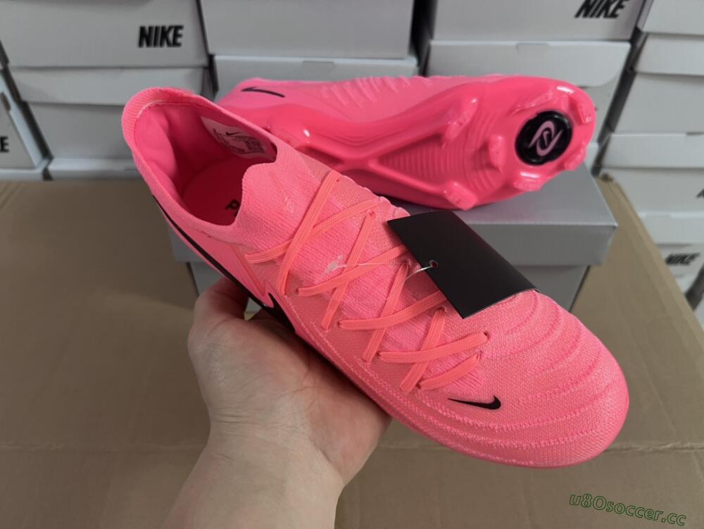 Unisex Nike Phantom Luna 2 Elite LV8 FG Firm Ground Low-Tops Football Boots - Red/Black/Pink