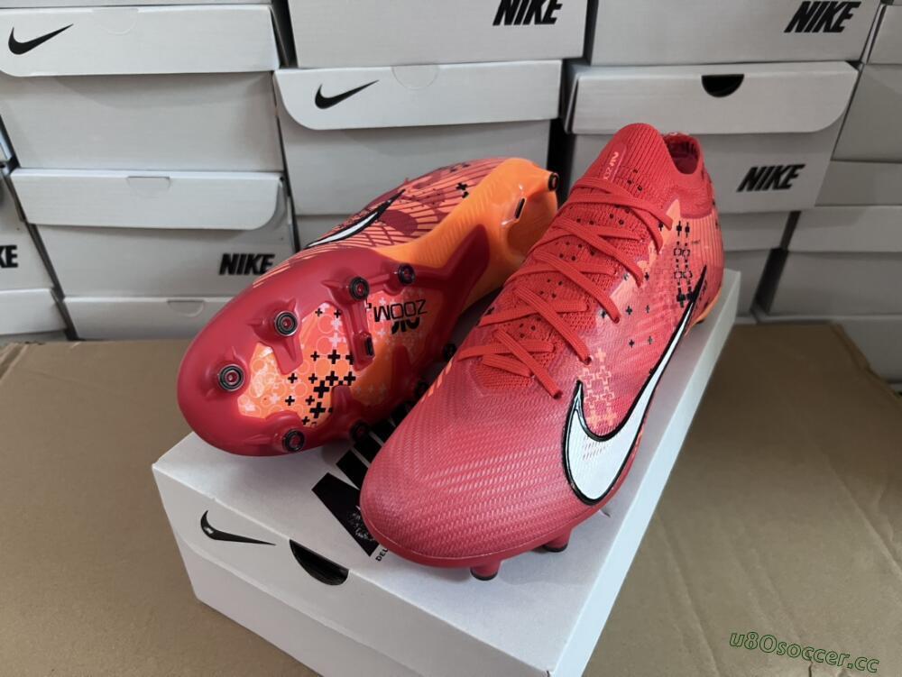 Men's Nike Air Zoom Mercurial Vapor 15 Elite AG Artificial Grass Low-Tops Football Boots - Red/White/Black