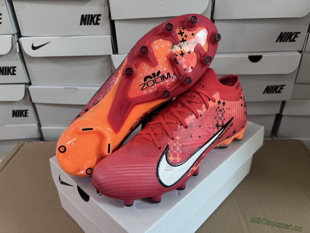 Men's Nike Air Zoom Mercurial Vapor 15 Elite AG Artificial Grass Low-Tops Football Boots - Red/White/Black