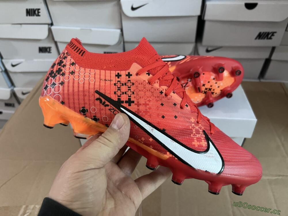 Men's Nike Air Zoom Mercurial Vapor 15 Elite AG Artificial Grass Low-Tops Football Boots - Red/White/Black