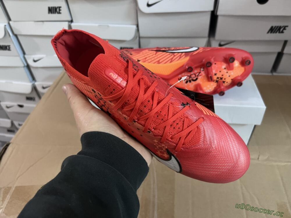 Men's Nike Air Zoom Mercurial Vapor 15 Elite AG Artificial Grass Low-Tops Football Boots - Red/White/Black