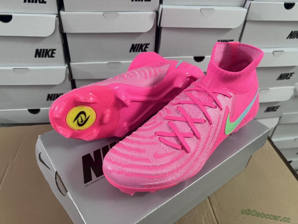 Unisex Nike Phantom Luna Elite NU FG Firm Ground High-Tops Football Boots - Pink/Yellow/Jade