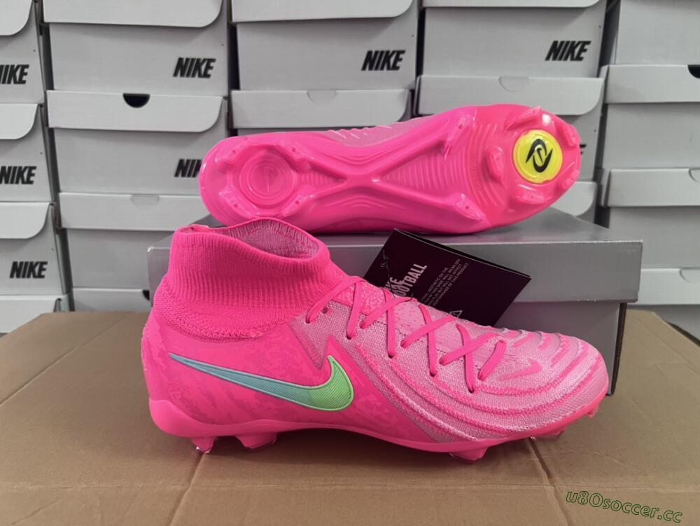 Unisex Nike Phantom Luna Elite NU FG Firm Ground High-Tops Football Boots - Pink/Yellow/Jade