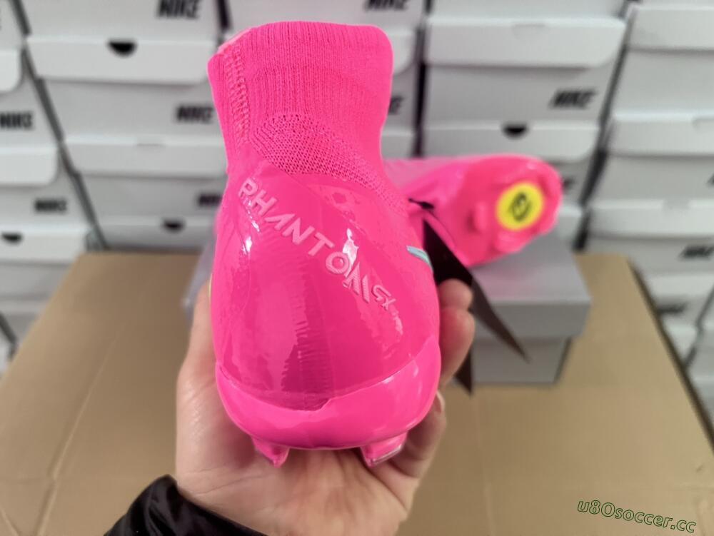 Unisex Nike Phantom Luna Elite NU FG Firm Ground High-Tops Football Boots - Pink/Yellow/Jade