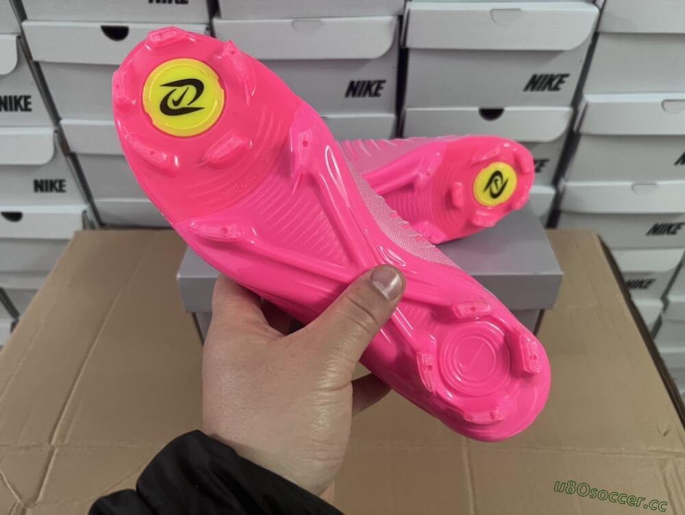 Unisex Nike Phantom Luna Elite NU FG Firm Ground High-Tops Football Boots - Pink/Yellow/Jade
